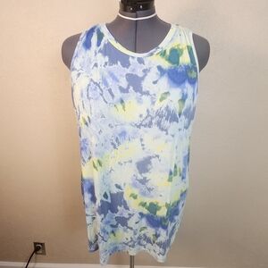 Livi Active Blue and Yellow Tie Dye Muscle Tee 22/24 (5338)